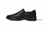 Men's Black Textured Genuine Leather Casual Shoes Comfortable Modern Design for Everyday Wear - Image 3