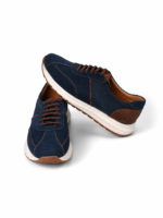 Men's Navy Suede Casual Shoes Modern Comfortable Design with Stylish Youth Look