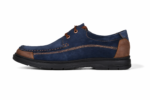 Men's Navy Suede Casual Shoes Comfortable Practical Design with Modern Brown Details - Image 3