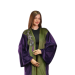 Purple & Olive Embroidered Velvet Kaftan