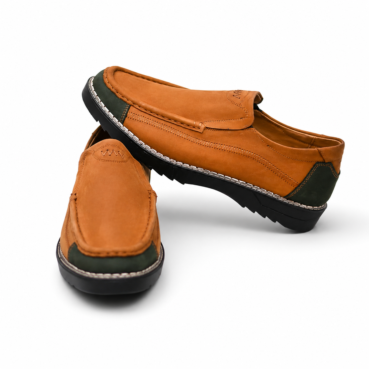 9 _ 1495 حذاء رجالي كاجوال جلد طبيعي لون جملي بتصميم مريح – لوفر رجالي أنيق Men’s Casual Genuine Leather Loafer Shoes – Comfortable Camel Slip-On Shoes Mens Casual Genuine Leather Loafer Shoes Comfortable Camel SlipOn Shoes - Image 1