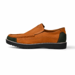 Mens Casual Genuine Leather Loafer Shoes Comfortable Camel SlipOn Shoes - Image 3