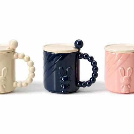 Bear Porcelain Mug with Lid & Spoon