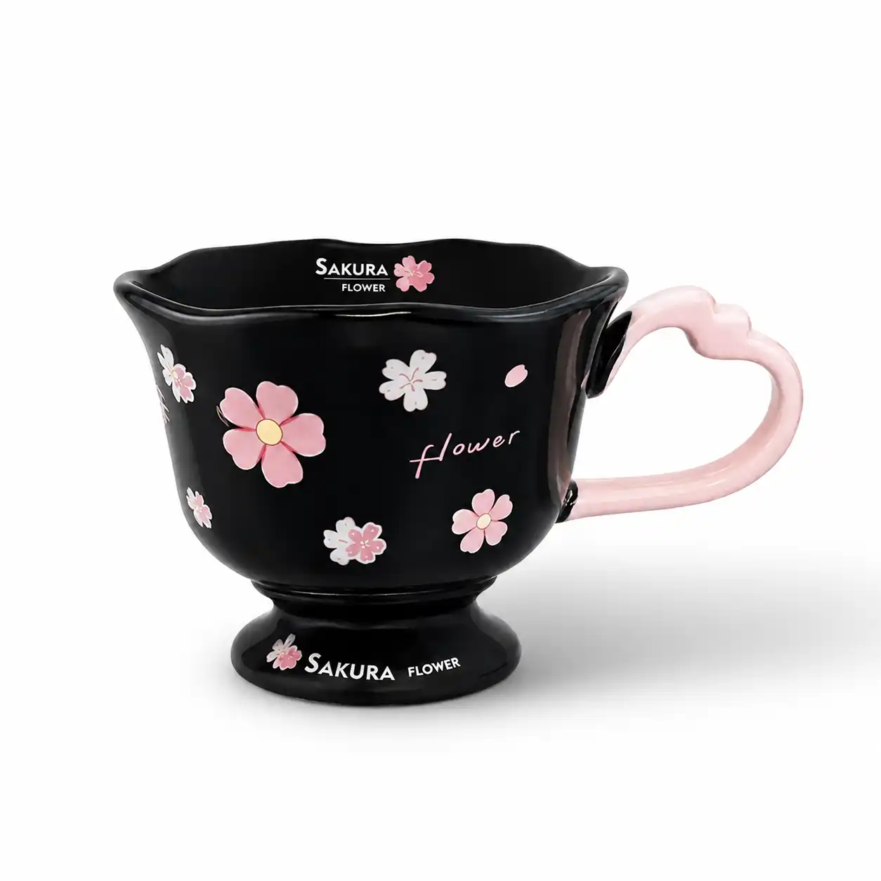 Floral Heart Handle Mug 174 LE مج ورد بيد قلب 174 جنيه مج ورد بيد قلب - Image 1