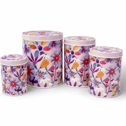 Floral Metal Spice Storage Set