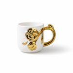 Golden Rose Handle Porcelain Mug