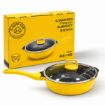 Granite Wok Pan with Glass Lid - Image 2