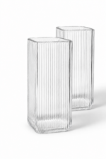Ribbed Glass Cups Set