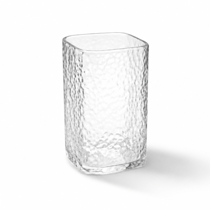 Square Textured Glass Cups Set