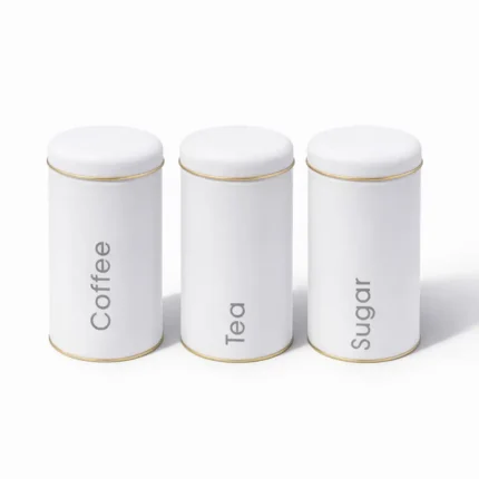 Tea, Coffee & Sugar white  Storage Canisters Set