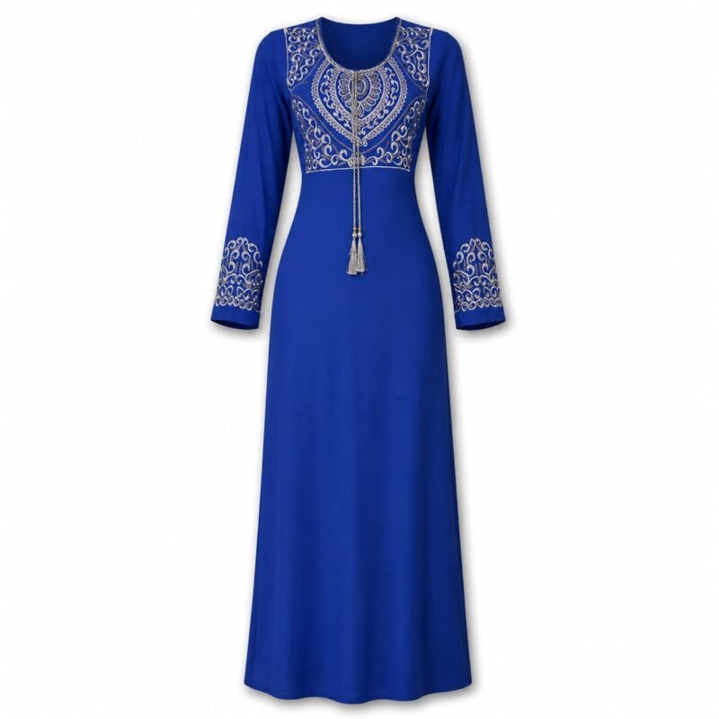 100% Cotton Embroidered Jalabiya with Elegant Details