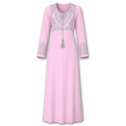 100% Cotton Embroidered Jalabiya with Elegant Details