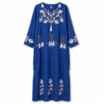 Cotton & Polyester Traditional Leaf Embroidered Jalabiya.