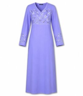 100% Cotton Delicate Floral Embroidered Jalabiya
