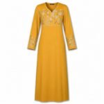 100% Cotton Delicate Floral Embroidered Jalabiya