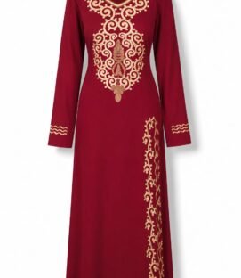 100% Cotton Luxurious Gold-Embroidered Jalabiya