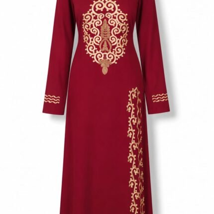 100% Cotton Luxurious Gold-Embroidered Jalabiya