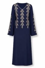 100% Cotton Leaf Embroidered Jalabiya