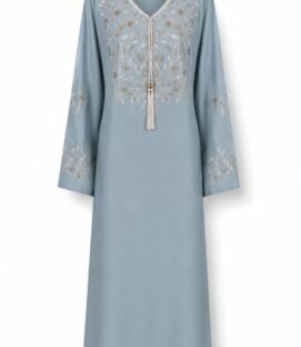 100% Cotton Delicate Floral Embroidered Jalabiya
