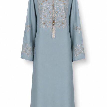 100% Cotton Delicate Floral Embroidered Jalabiya