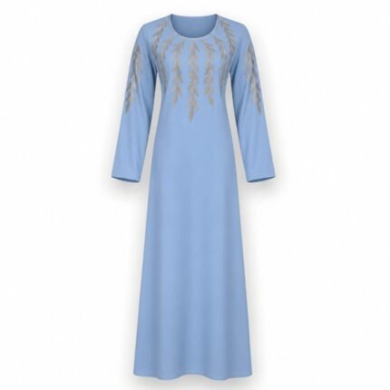 100% Cotton Embroidered Jalabiya with Elegant Details
