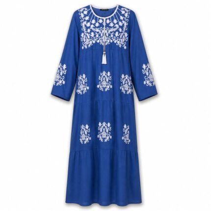 Cotton & Polyester Traditional Embroidered Jalabiya.