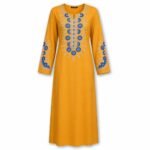 100% Cotton Embroidered Floral Jalabiya
