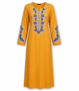 100% Cotton Embroidered Floral Jalabiya