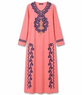100% Cotton Embroidered Jalabiya with Traditional Details