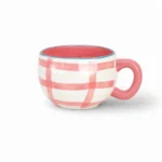 White Porcelain Mug with Pink Prints