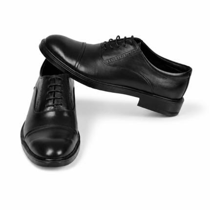 Men's Black Genuine Leather Formal Shoes Classic Elegant Comfortable Design for Work Events