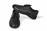 Men's Black Textured Genuine Leather Casual Shoes - Comfortable Elegant Design for Everyday Wear