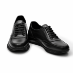 Mens Black Genuine Leather Casual Shoes Modern Comfortable Design with Stylish Look
