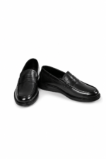Men's Brown & Black Genuine Leather Shoes Classic Elegant Comfortable Design for Work Events - Image 5