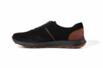 Men's Black Suede Casual Shoes Modern Comfortable Design with Elegant Brown Details - Image 3
