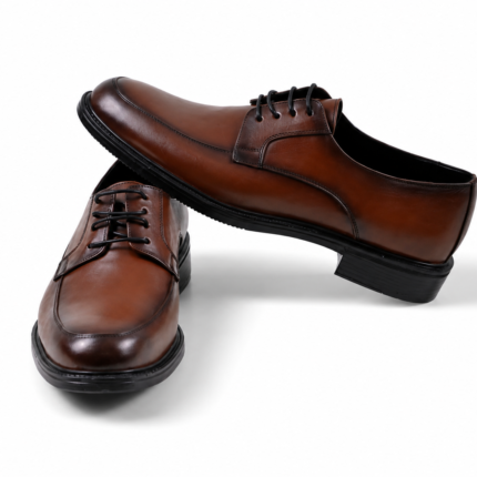 Men's Brown Genuine Leather Formal Shoes Classic Elegant Design for Work Events