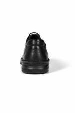 Men's Black Textured Genuine Leather Casual Shoes - Comfortable Elegant Design for Everyday Wear - Image 3
