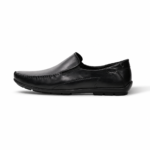 Men's Black Genuine Leather Casual Loafer Comfortable Elegant Slip-On Shoes - Image 3