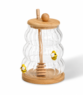 Glass Honey Jar with Wooden Lid
