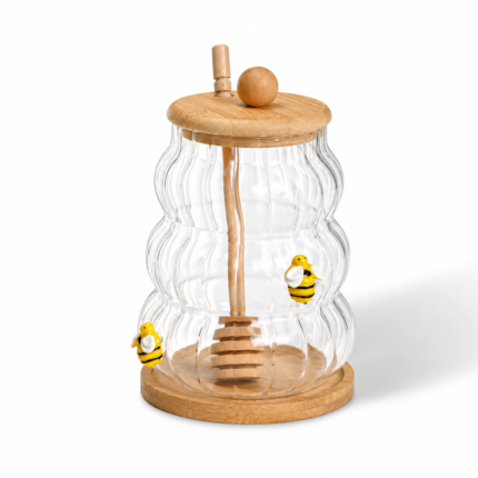 Glass Honey Jar with Wooden Lid