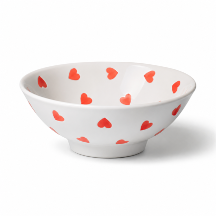 11 cm Porcelain Bowl with Red Heart Pattern
