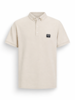 Men’s Beige Polo Shirt with Modern Detail – Smart Casual Style