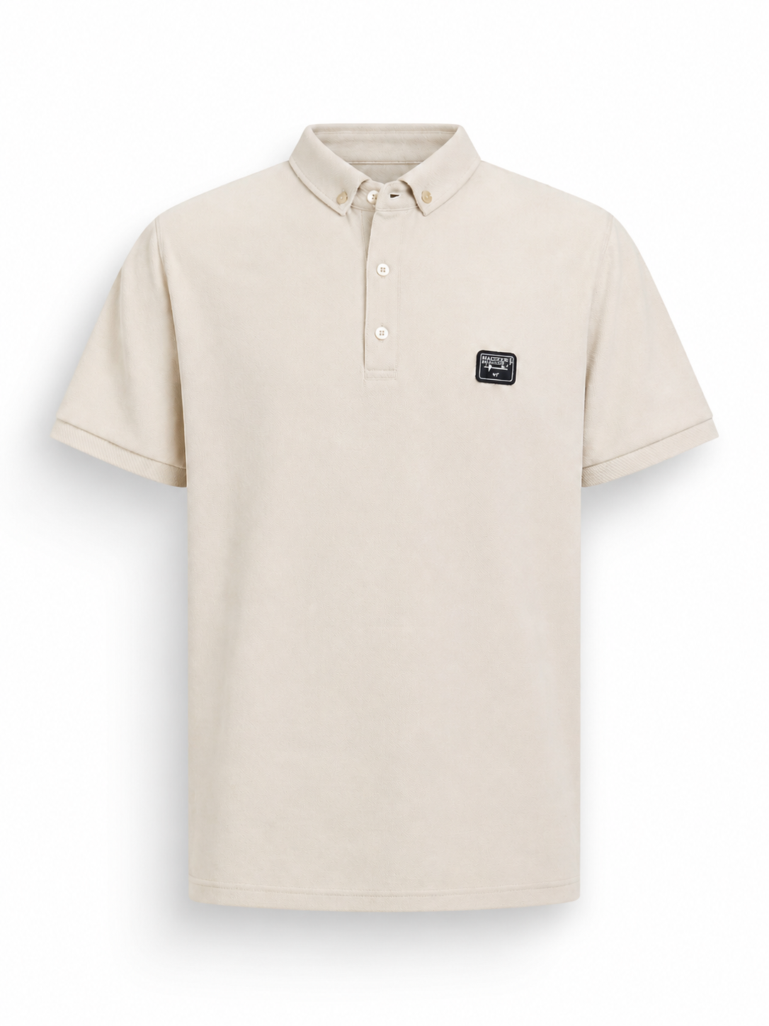 تيشيرت بولو رجالي بيج سادة بتفاصيل عصرية – 400 بدل 800 جنيه Men’s Beige Polo Shirt with Modern Detail – 400 instead of 800 LE Men’s Beige Polo Shirt with Modern Detail – Smart Casual Style - Image 1