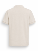 Men’s Beige Polo Shirt with Modern Detail – Smart Casual Style - Image 2