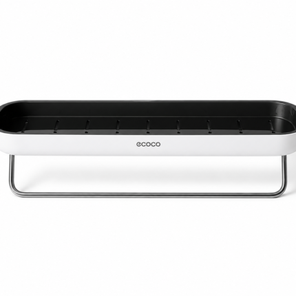 Ecoco Adhesive Bathroom & Kitchen Shelf with Towel Holder