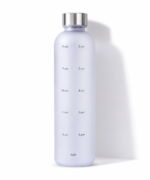 1L Acrylic Water Bottle with Stainless Steel Lid & Time Marker - Image 2