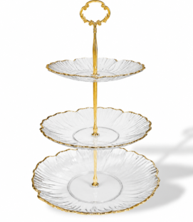 Acrylic Cake Stand 3 Tiers Metal Stand