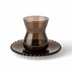 6-Piece Smoke Glass Tea Cup Set