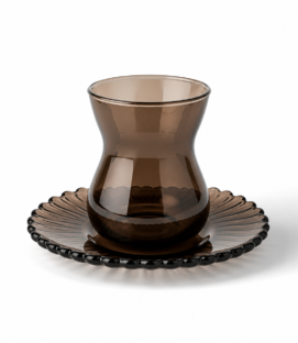 6-Piece Smoke Glass Tea Cup Set