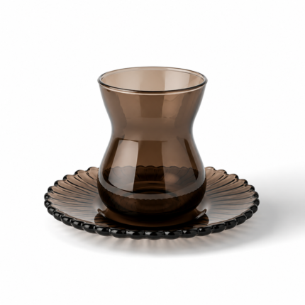 6-Piece Smoke Glass Tea Cup Set